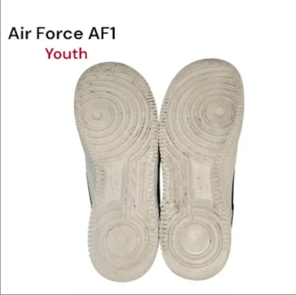 Youth Nike AF1 Air Force One White Leather Athletic Sneaker 7 7Y Boy Girl Kid - Picture 9 of 10